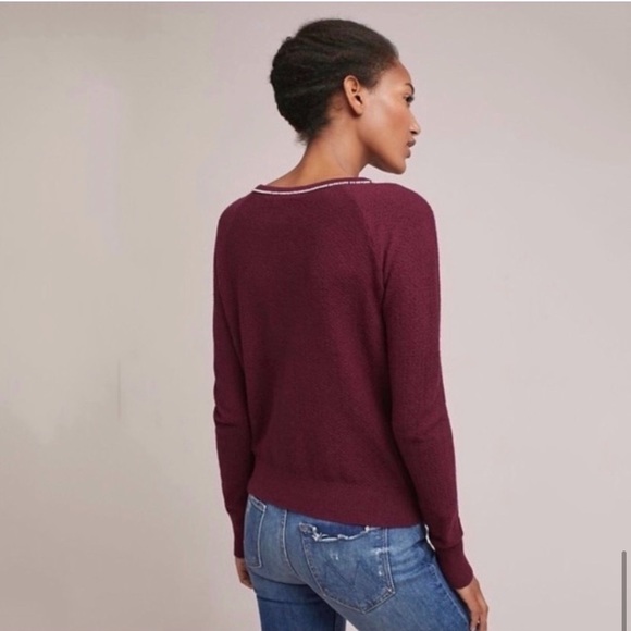 Anthropologie Field Flower Pearled Bow Embellished Sweater Size-XS - Picture 8 of 13